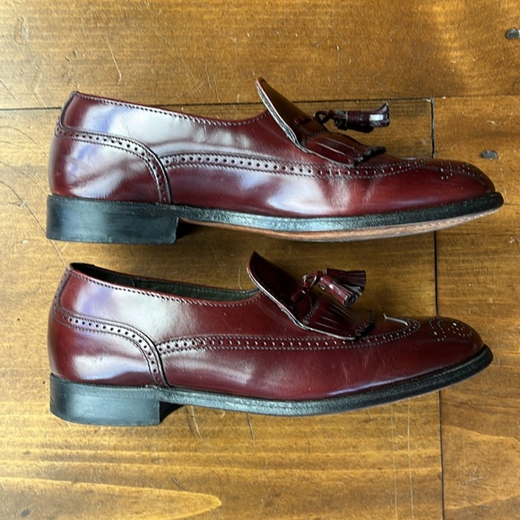 DEXTER Mahogany Brown Kiltie Tassel Loafers Slip on Leather Sole - Sz 7.5WW - Picture 8 of 13